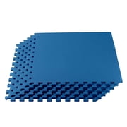 1/2in EVA Foam 24'' x 24'' Blue Exercise Mat with Interlocking Tiles