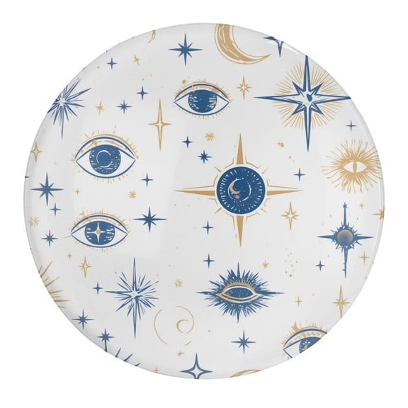 1.2in Glass Fridge Magnets In The Soft Magnet Non-Trace Convenient Practical Application Range Blue Gold Eyes Stars Sun Moon 1 PCS