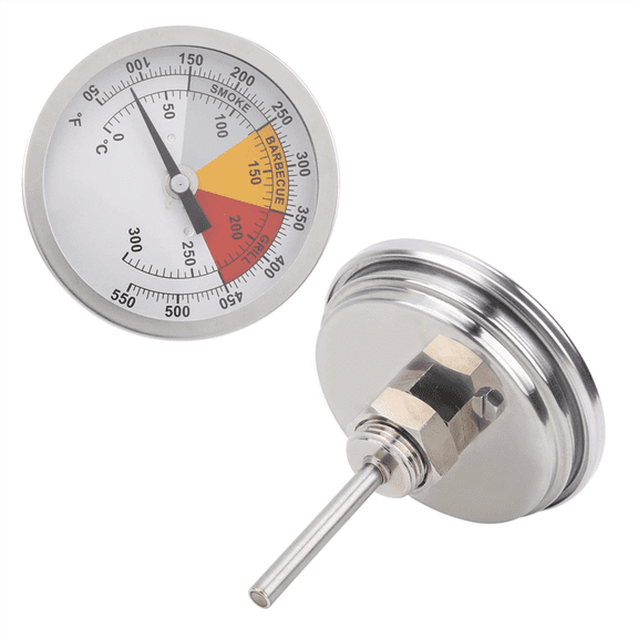 1/2in Grill Smoker Temperature, IP55 Grill Thermometer High Temperature for Family for Metallurgy Barbecue Chemical,1 * Thermometer,Silver