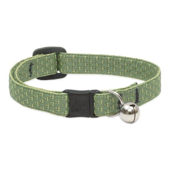 LupinePet Eco 1/2" Moss Cat Safety Collar with Bell , 8-12"