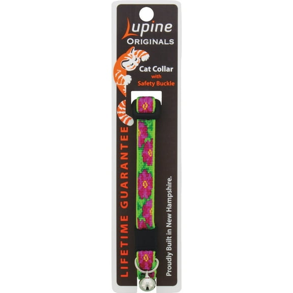 Lupine 1/2 In. Woven Pattern Petunias Breakaway Cat Collar with Bell 22227