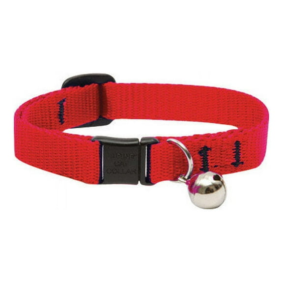 LupinePet Basics 1/2" Red Cat Safety Collar with Bell , 8-12"