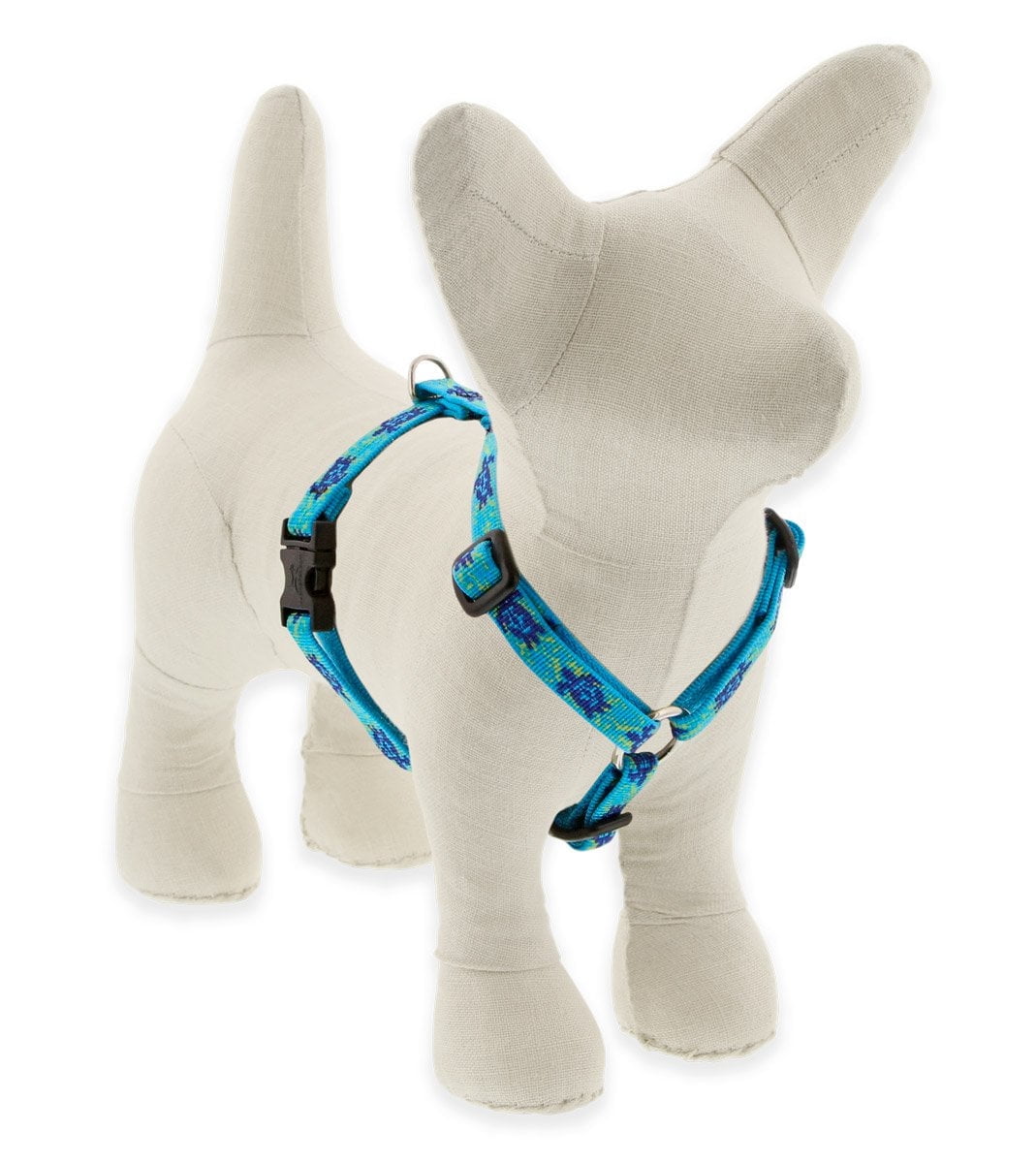 LupinePet Originals 1/2" Turtle Reef 12-20" Adjustable Roman Dog Harness for Small Dogs
