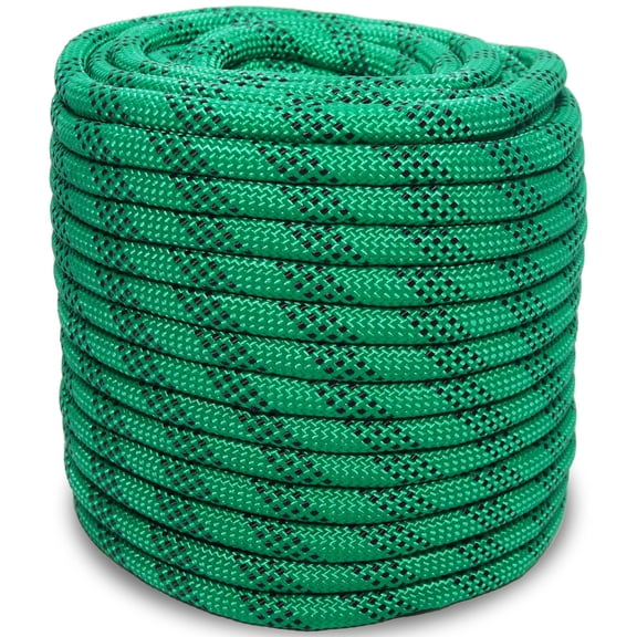 1/2in x 100ft Green Double Braided Polyester Arborist Climbing Rope