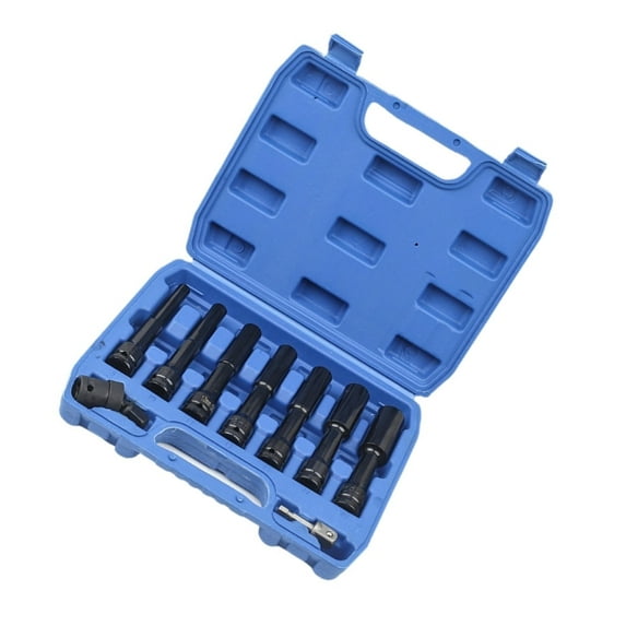 1/2inch Drive Hexagonal Drill Bit Reinforced Nut Driver Set Impact Socket Adapter