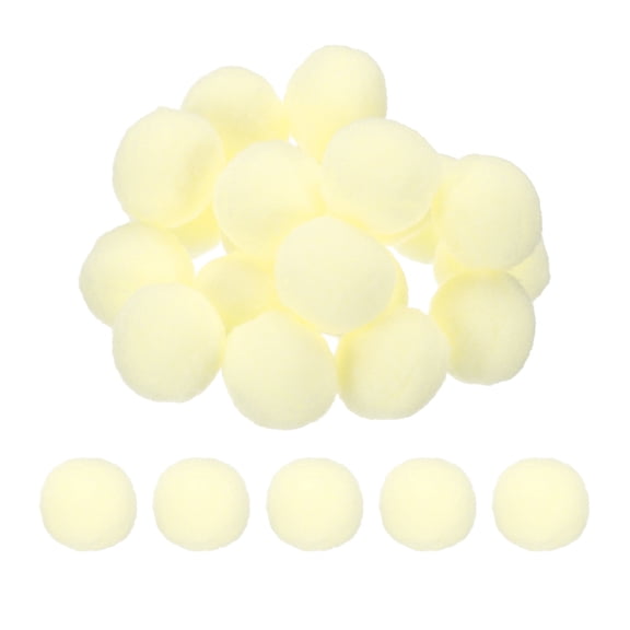 1.2inch Pom Poms for Crafts, 20pcs Small Pompoms for Crafts Mini Puff Balls Bulk High Elasticity Fuzzy Balls for Hats Christmas Art DIY, Beige