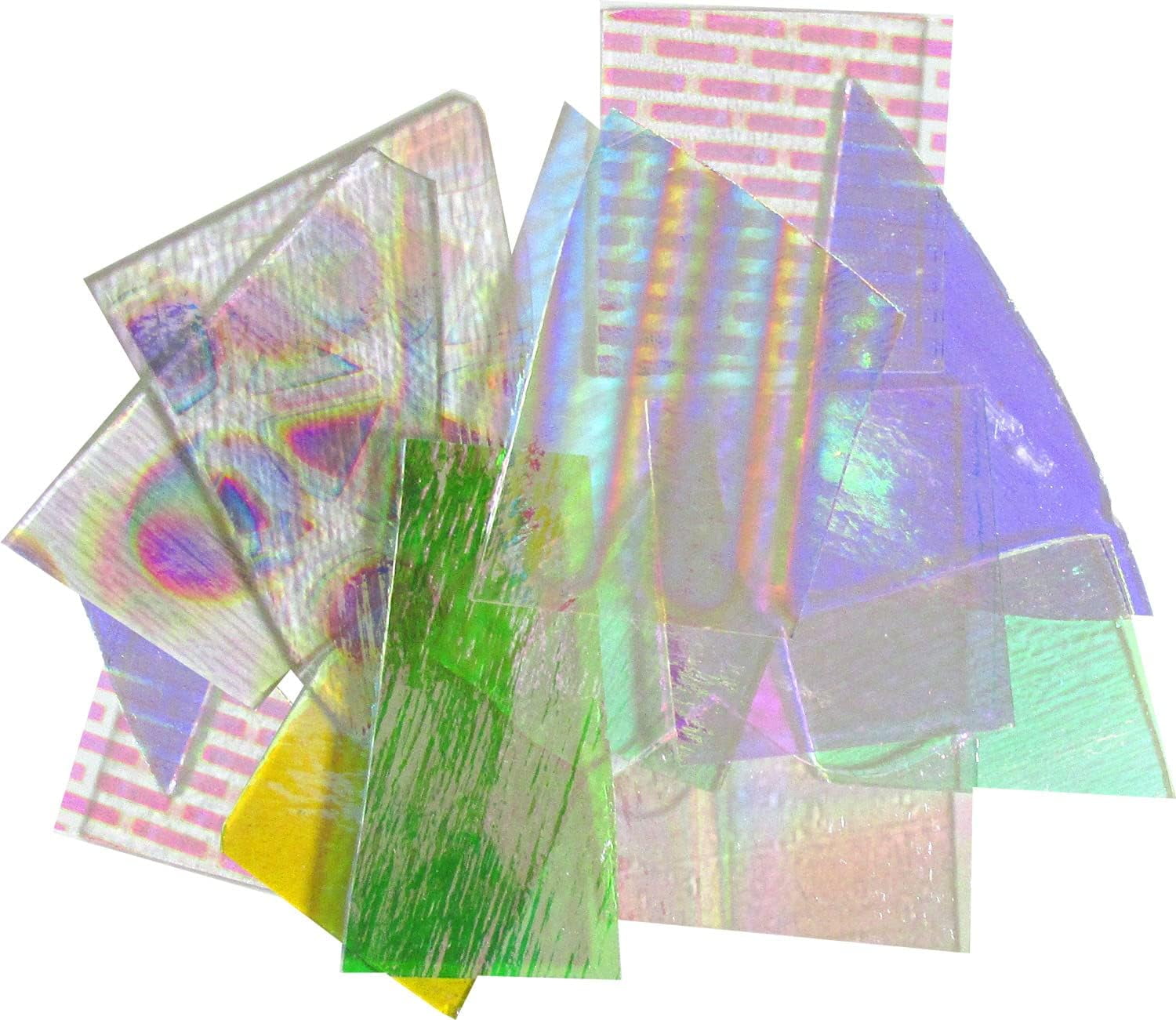 CBS Dichroic Glass Scrap Pack - 1lb Bag Of Textured Black Glass With Dichroic Coating, 96 COE