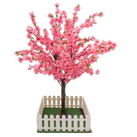 1.2m Artificial Cherry Blossom Trees, Pink Artificial Tree, Silk Plastic and Solid Wood Durable Faux Cherry Blossom Tree, for Home Office Garden Decor