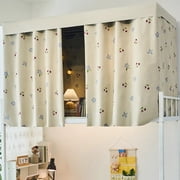 1.2m High 3-Piece Fully Enclosed Blackout Bed Curtain for Bunk Bed Dormitory