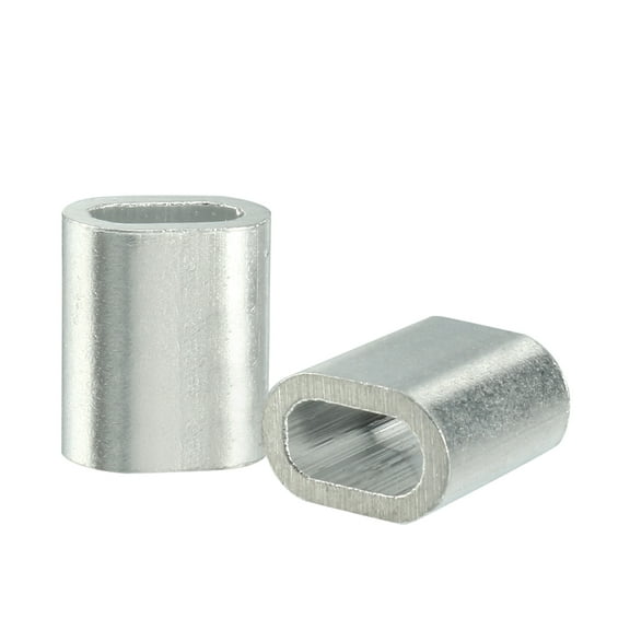 1.2mm Cable Wire Rope Aluminum Oval Shaped Sleeves Clips Crimping Loops 100pcs