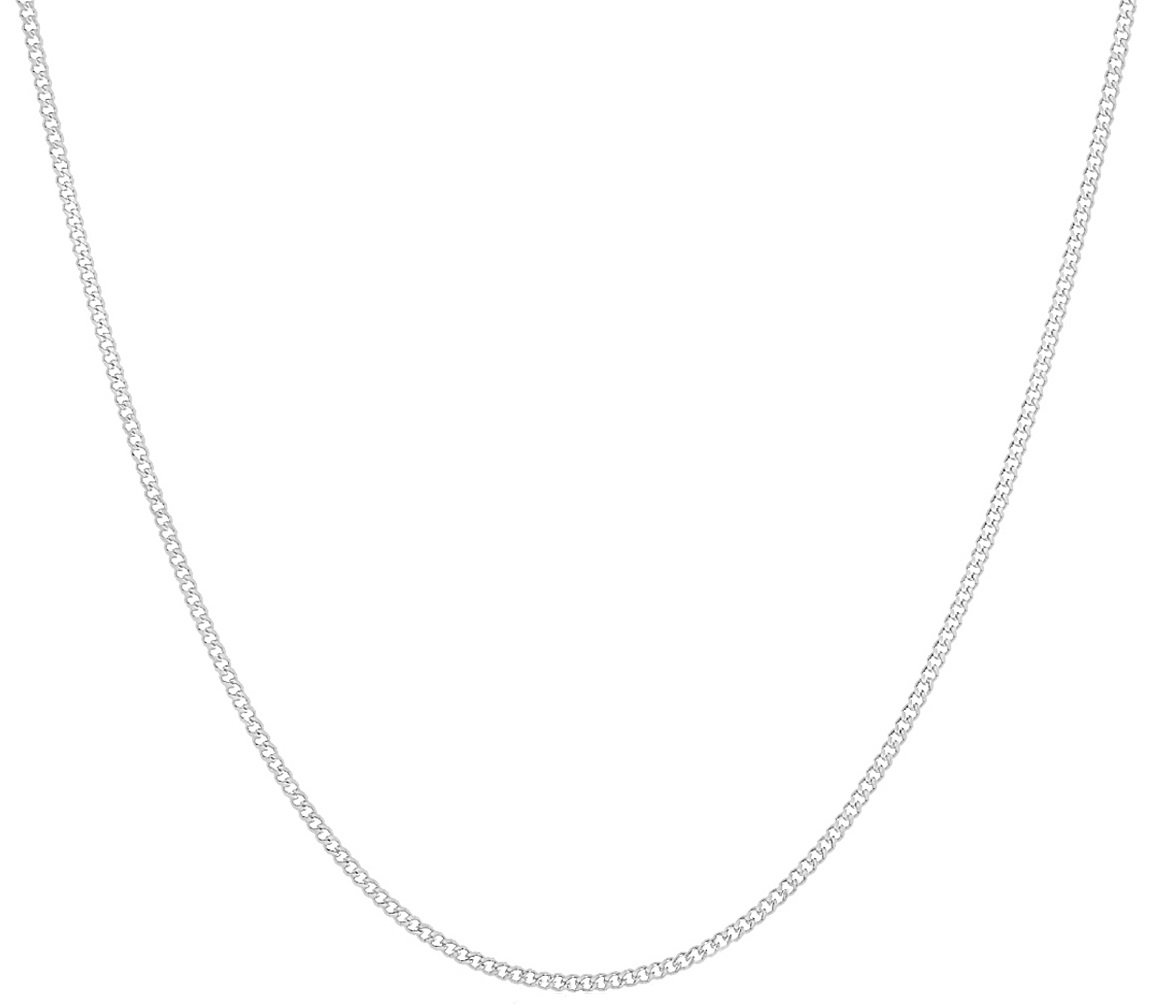 1.2mm Solid .925 Sterling Silver Flat Curb Choker Chain Necklace, 16 inches