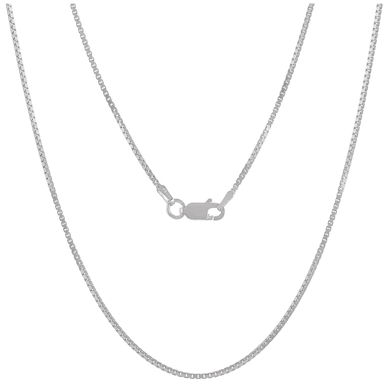 Italian .925 Sterling Silver Round Wire Chain Necklace 20'' or 50 cm