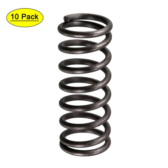 1.2mm Wire Dia 10mm Outer Diameter 25mm Length Compression Spring Black 10Pcs