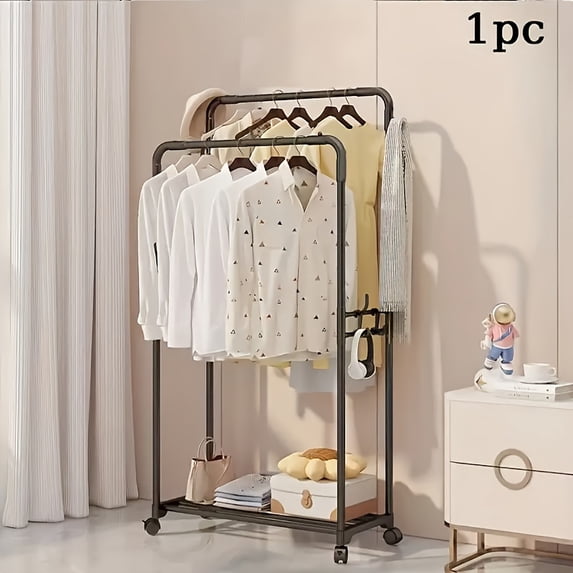 1/2pc Heavy-Duty Clothes Rail - Freestanding Garment Rack with Locking ...