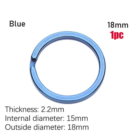 1/2pcs 10~32mm Circle Clip Camping Travel Goods Keyring Buckle Key Ring EDC Keychain Portable Holder BLUE 18MM 1PC