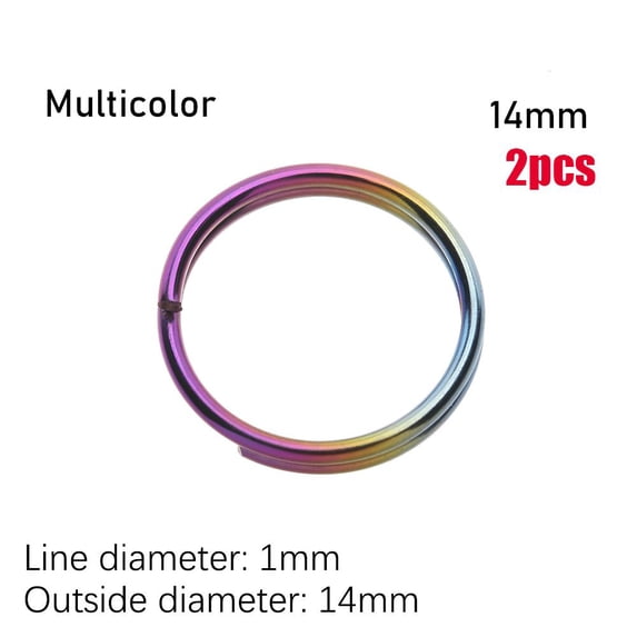 1/2pcs 10~32mm Circle Clip Camping Travel Goods Keyring Buckle Key Ring EDC Keychain Portable Holder MULTICOLOR 14MM 2PCS