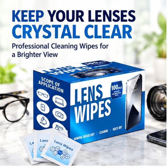 1/2pcs 100-Count Multi-Purpose Cleaning Wipes For Glasses, Jewelry, Screen Anti-Fog, Lens Care Cloths - Gentle, Quick-Drying Multi-Surface Cleaner, Travel Size, Rich In Moisture