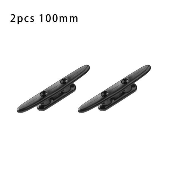 1/2pcs Black Yacht Inflatable Deck Canoe Deck Hardware 100/128/152/200mm Ship Lock Low Flat Cleat Line Rope Tie Open Base Cleat 2PCS 100MM