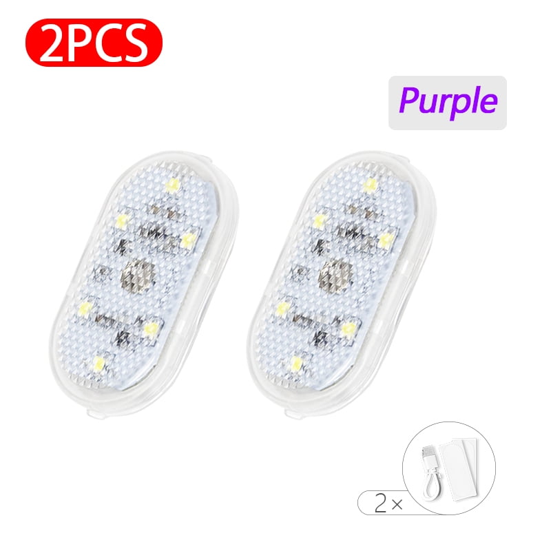 1/2pcs Car LED Touch Lights Wireless Interior Light Auto Roof Ceiling