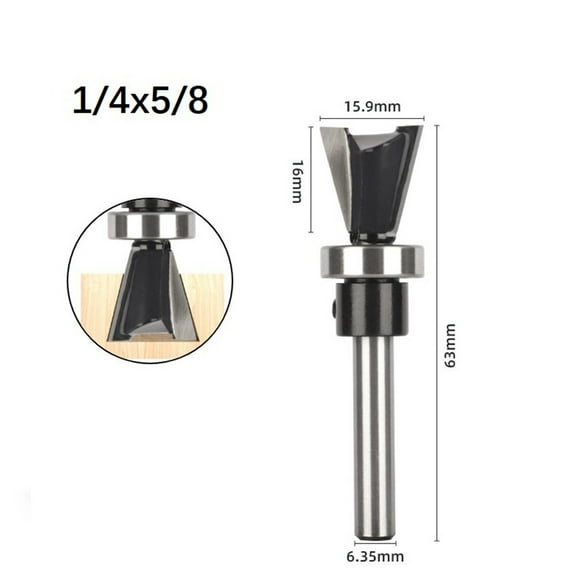 1/2pcs Carbide Dovetail Router Bit Milling Cutter With Bottom Bearing 1/4\" 1/2\" 1/4\" 5/8\" Cutters Woodworking Power Tools