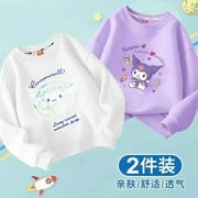 1 2pcs Cinnamoroll Clothes Autumn Winter New Sanrio Anime Long Sleeve Shirt Cute Cartoon Kuromi Hoodie Stuff Lovely Toys for Kid