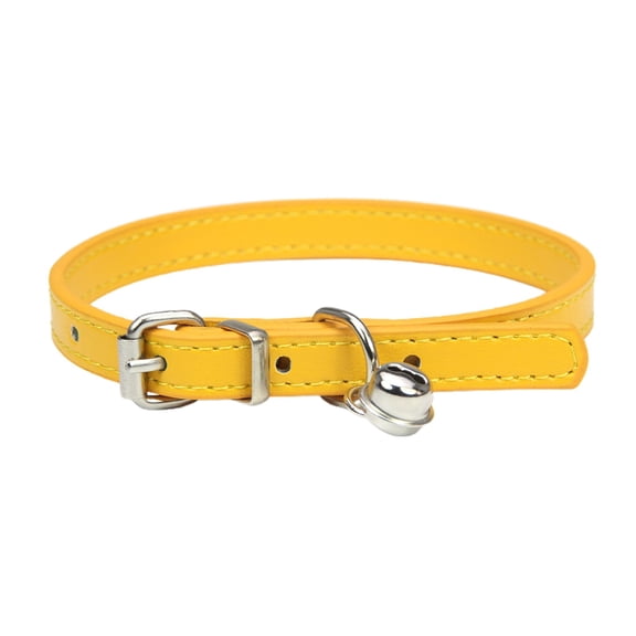 1-2pcs Dog Collar Adjustable Teacup Dog Collar for Small Medium Large Dogs XL Cat Collar with Bell Soft PU Leather Puppy Collars Adjustable Buckle for Extra Small Tiny Pets for Cat Kitten