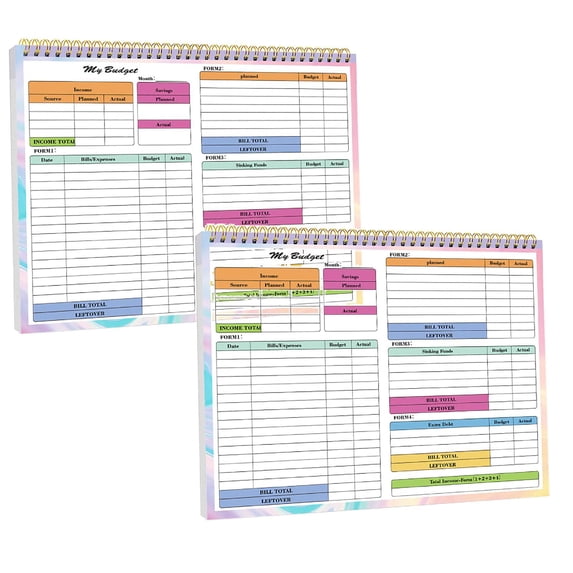 1/2pcs Financial Planner Ledger Book with Weekly and Daily Expense Sheets Portable Budget Organizer for Income and Expense Budgeting Journal Accounting Cards Weekly Expense