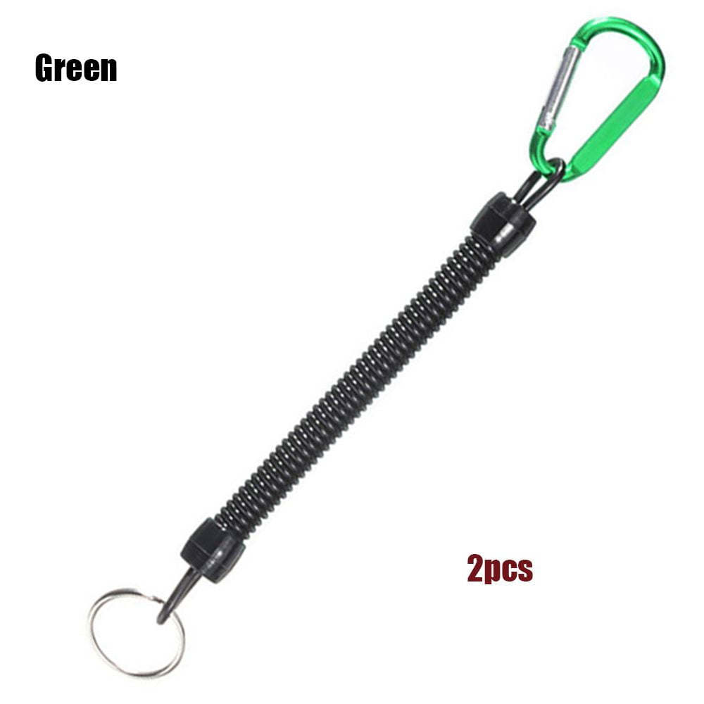 2pcs Retractable Spring Elastic Rope Security Retractable Anti-Lost Keychain  Carabiner Bag Accessory