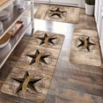 thumbnail image 1 of 1/2pcs Kitchen Mats, Suitable For Farmhouse And Country Kitchen Floors, Texas Star Non-Slip High-Quality Comfortable Standing Mats, BrownFlannel Floor Mats, 1 of 15