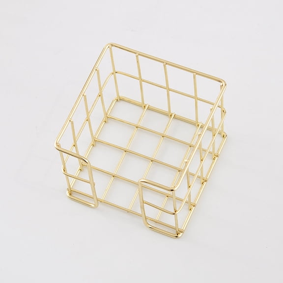 1 2pcs Modern Sticky Note Holder Note Box Business Card Holder Set Metal Wire Desktop Sticky Note Holder Rose Gold Note Holder Cute Note Cube Stand-2pc/gold