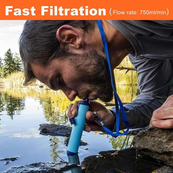 1/2pcs Portable Water Filter Purifier Straw, Durable ABS Material, Outdoor Survival Gear for Travel, Wilderness, Hiking, Camping, Emergency, Water Purifier Survival Gear - Ideal Gifts