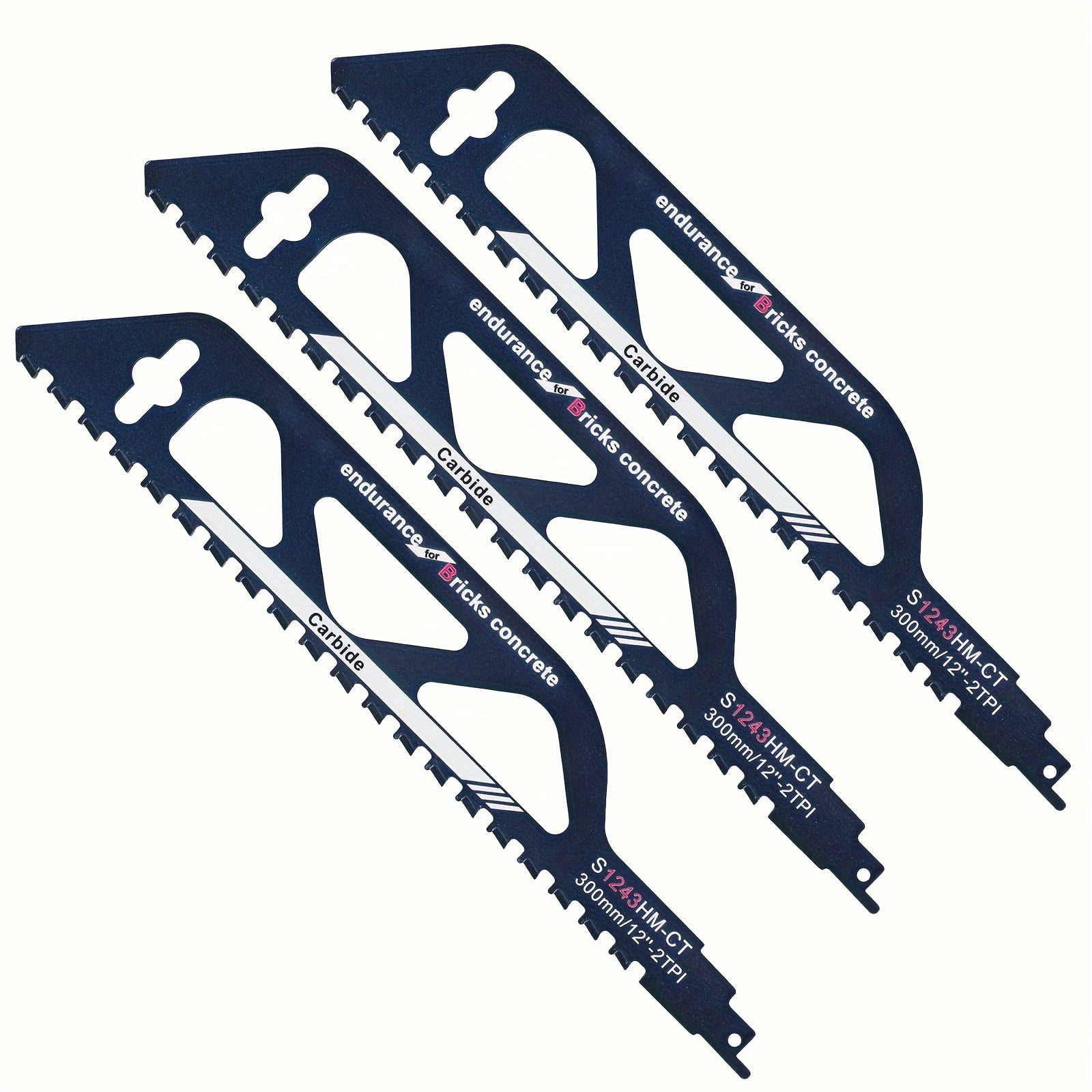 1/2pcs Reciprocating Saw Blade 12/18Inch Universal Cutting Recip Sabre Saw Blade Alloy Steel Brick Concrete Cutting Saw Blade Masonry Cutting