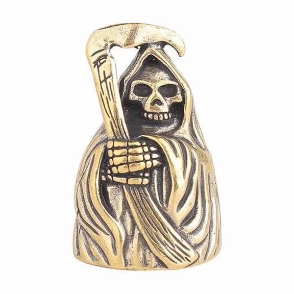 1/2pcs Retro Brass Death Statue Black Robe Action Figures Miniature Punk Horror Statue Desktop Ornament Halloween Decor