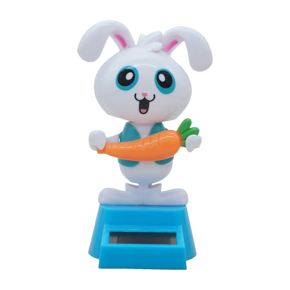 1/2pcs Solar Dancing Rabbit, Easter Bunnies Solar Dancing Statue, Cute Rabbit Eggs Solars Toy for Car, Easter Car Desk Decorative Ornament BasketStuffers for Holiday