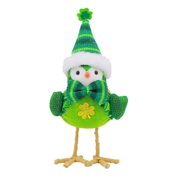 1/2pcs St Patricks Day Plush Bird Decorations Bird Figurines Doll Table Ornament Plush Sparrow Fabric Sparrow for Indoor Outdoor Garden Birthday Party Ornaments Supplies