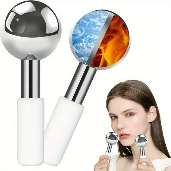 1/2pcs Stainless Steel Ice Ball for Face, Spa Massage Roller, Unscented Skin Care Tool, Body Massager, Ice Ball Roller, No Power Supply Needed