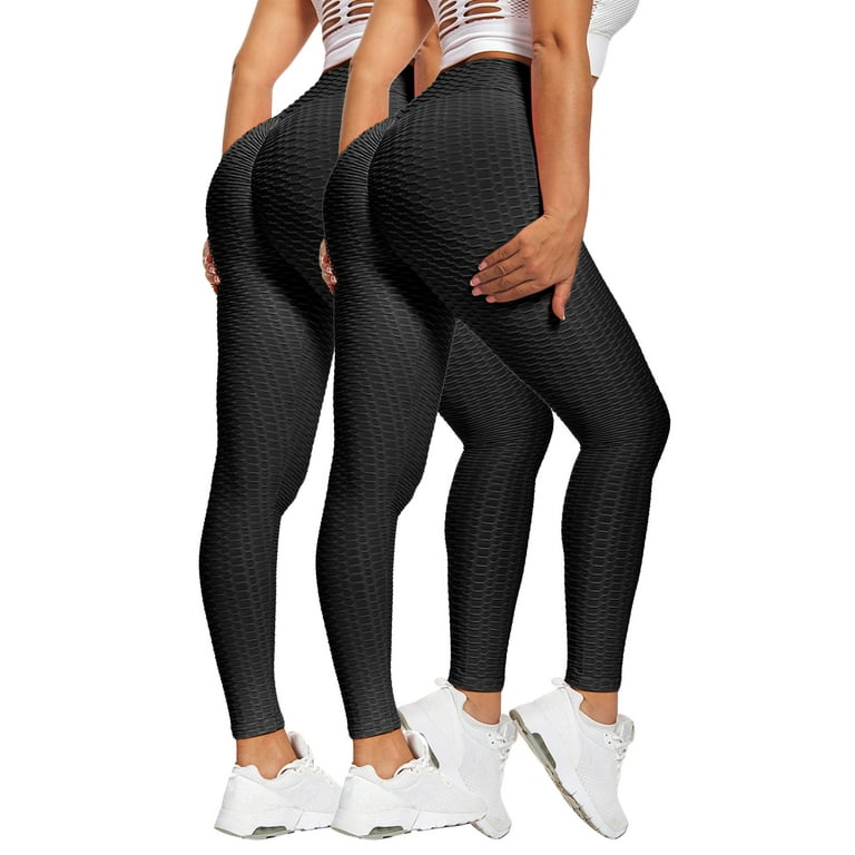 1-2pcs Yoga Pants Butt Lift Leggings Anti Cellulite Ruched Butt Lifting  Leggings Booty Lifting Tummy Control High Waist Textured Workout Tights