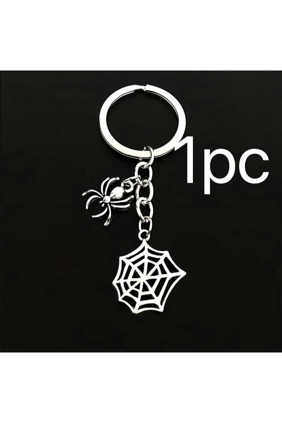 1/2pcs punk style spider web keychain, suitable for cars and bags, funny gifts, Halloween gifts, accessories