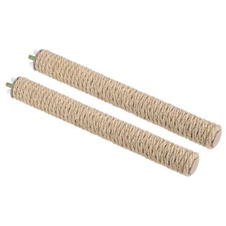 1.2x10.6" Wood Bird Perch Paw Grinding Stick Stand Parrot LoveBird Parakeet Cockatiel, 2 Set