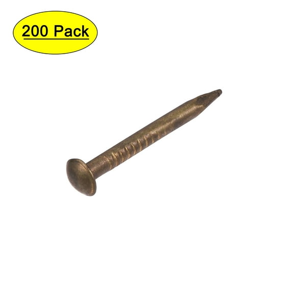 1.2x12mm Small Tiny Nails Brass Bronze Tone 200 Pack