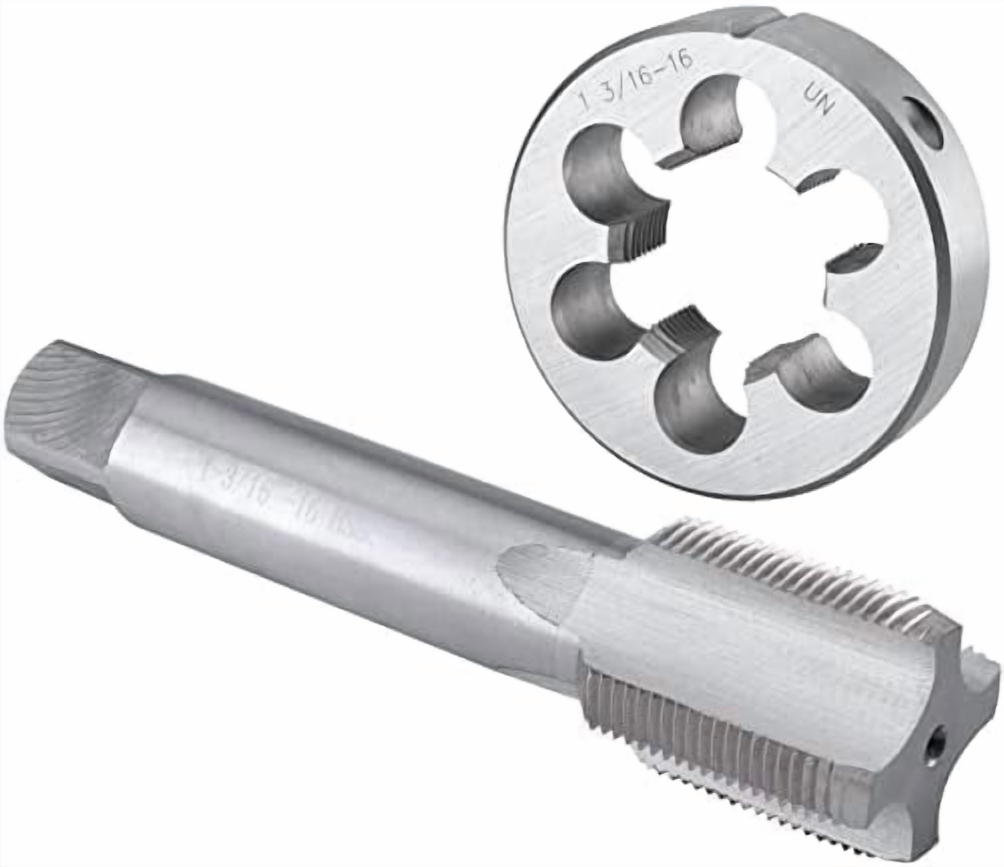 Set Maschio E Filiera 1-3/16 X 12 UN: Maschio HSS E Filiera Tonda In Acciaio Legato, Per Filettatura Mano Destra, Riparazione E Creazione Filetti