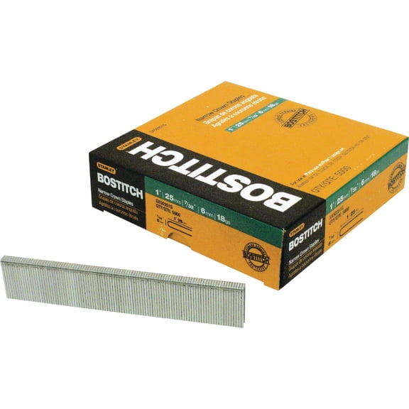 BOSTITCH 1-3/16 in. x 7/32 in. Narrow Crown Finish Staple — Residential Use, Standard Application