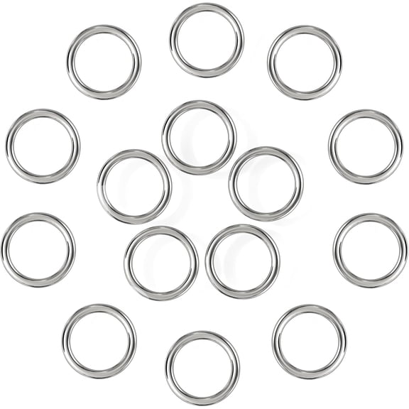 1 3/16 inch Metal O Rings, Stainless Steel Round Ring Buckles, Solid Welded Metal Loop for Dog Collars, Macrame, Hanging Strap Slings