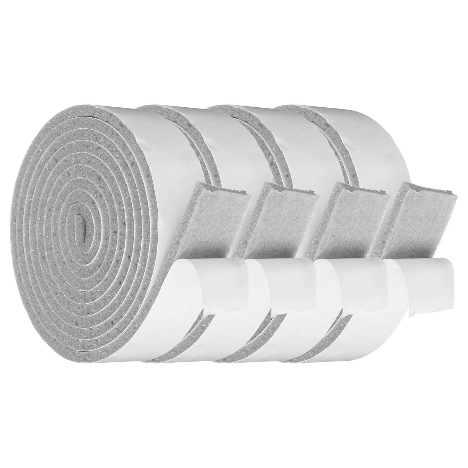 1-3/16" x 3/16" Foam Weather Stripping, Self Adhesive Door Seal Insulation Strips, Soundproofing Foam Seal Tape for Door/Window, Air Conditioning (26.25 Ft Total Length in 4 Roll)