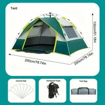Auto Setup Camping Tent 1-4 Person All-Season, Windproof Lightweight Double Door & Mesh Window Tent for Outdoor Camping Hiking Travel Shelter