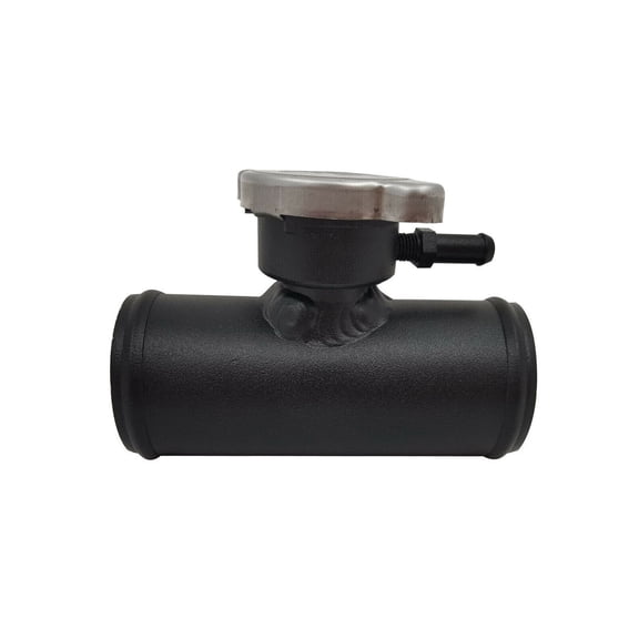 1-3/4" 45mm Aluminum Inline Filler Neck Radiator Hose Pipe With Cap Black