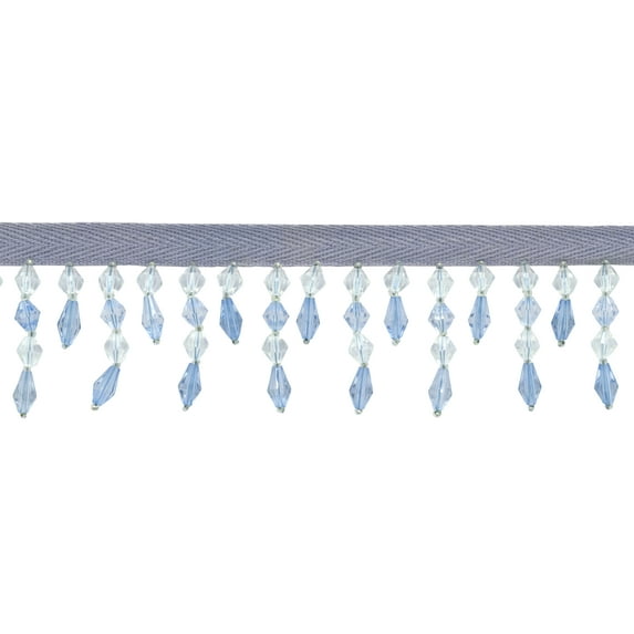 1 3/4" (4cm) Beautiful Handcrafted Diamond Beaded Fringe Trim # B40692,, Arctic Blue #M44008 (Light Blue, Light Blue) Sold By The Yard (36"/3 ft/0.9m)