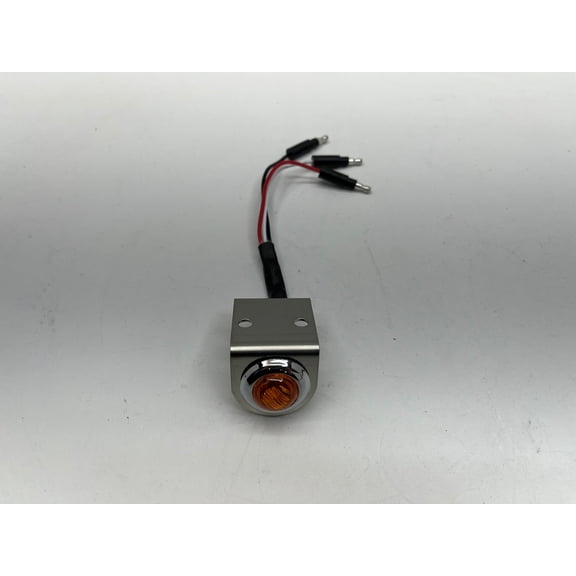 (1) 3/4" Amber 3 LED Turn Signal W/Stainless Steel Right Angle Mounting Bracket
