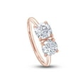 thumbnail image 1 of 1 3/4 CT Round & Cushion Cut Lab Created Moissanite Diamond Toi Et Moi 2-Stone Engagement Wedding Ring For Women In 14K Rose Gold Over Sterling Silver(G-H Color, VVS1 Clarity, 1.75 Cttw)-6, 1 of 7