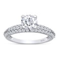 thumbnail image 1 of 1 3/4 Carat 6.5MM Round Cut Lab Created Moissanite Diamond Solitaire Triple Row Engagement Ring for Women In 14K White Gold Over Sterling Silver (VVS1 Clarity, 1.75 Cttw)-6, 1 of 5